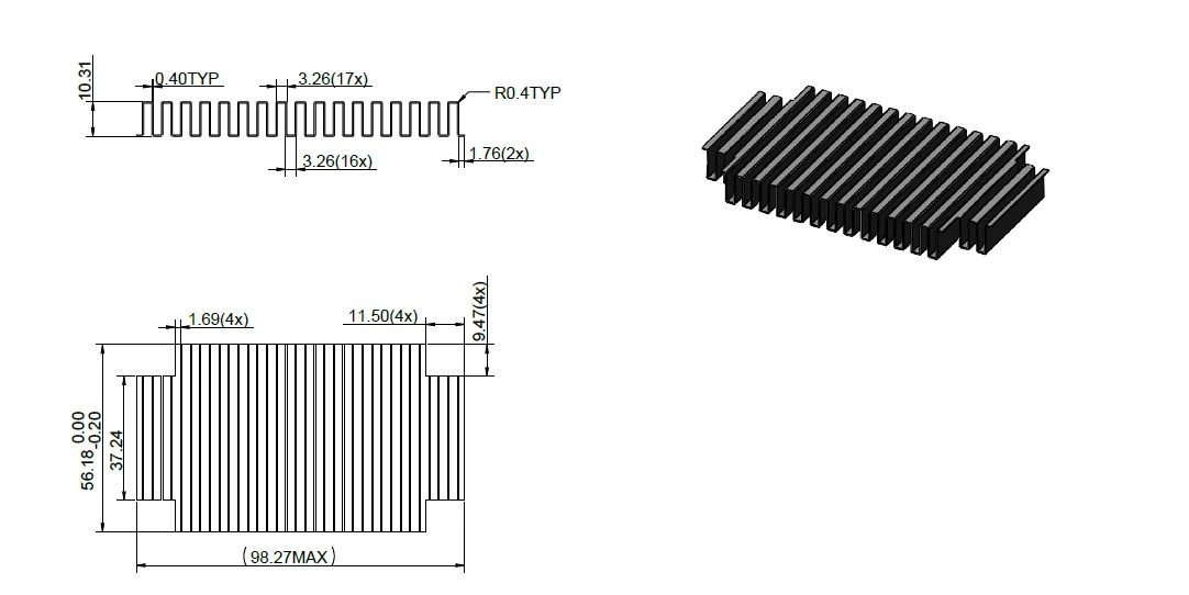 Fold fin Drawing 