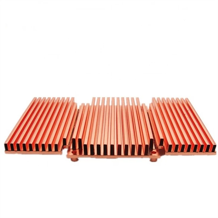 Copper Folded Fin Heat Sink With Heat Pipes
