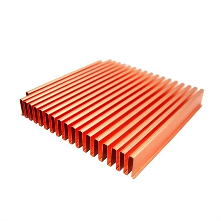 Copper Folded Fin Heat Sink With Heat Pipes
