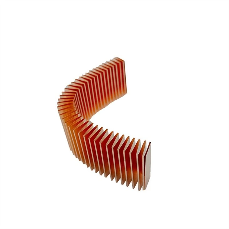 Copper Folded Fin Heat Sink With Heat Pipes