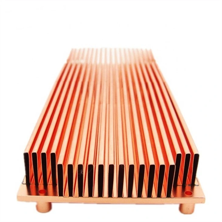 Copper Folded Fin Heat Sink With Heat Pipes