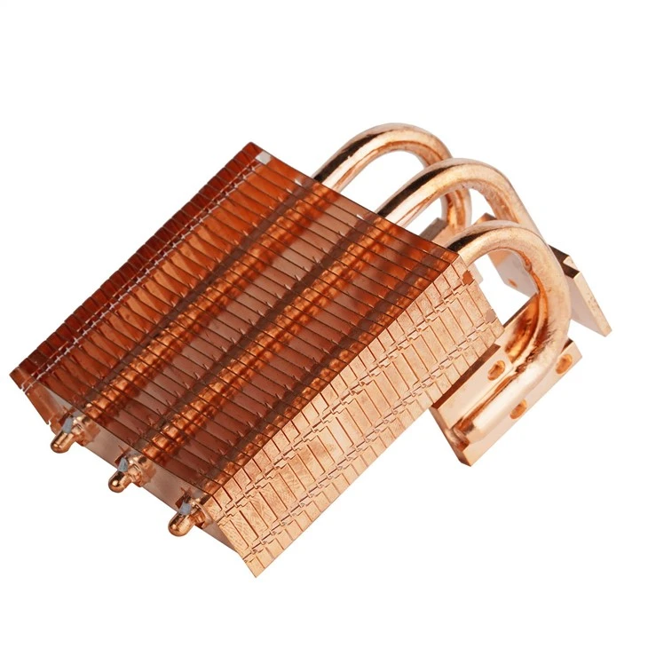 Copper Zipper Fin And Plate Heat Sink With Heat Pipe